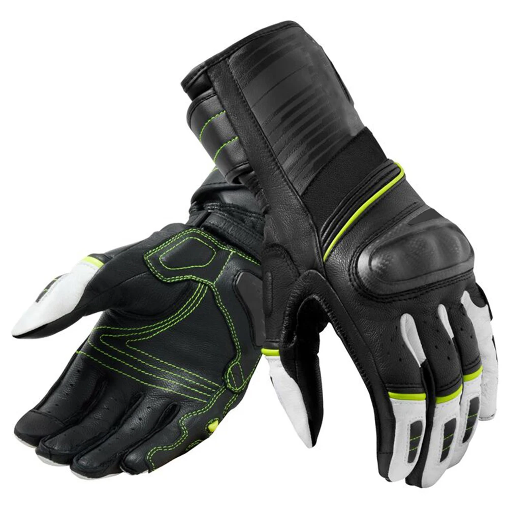 Long Motorcycle Riding Leather Gloves High Quality Carbon Fiber Racing Gloves Touch Screen Motorcycle Gloves
