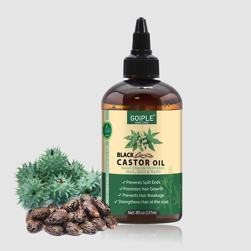 Private Label 8 fl.Oz Jamaica Black Castor Oil for Hair Growth Eyelashes and Eyebrows Natural Moisturizing Massage Oil for Scalp
