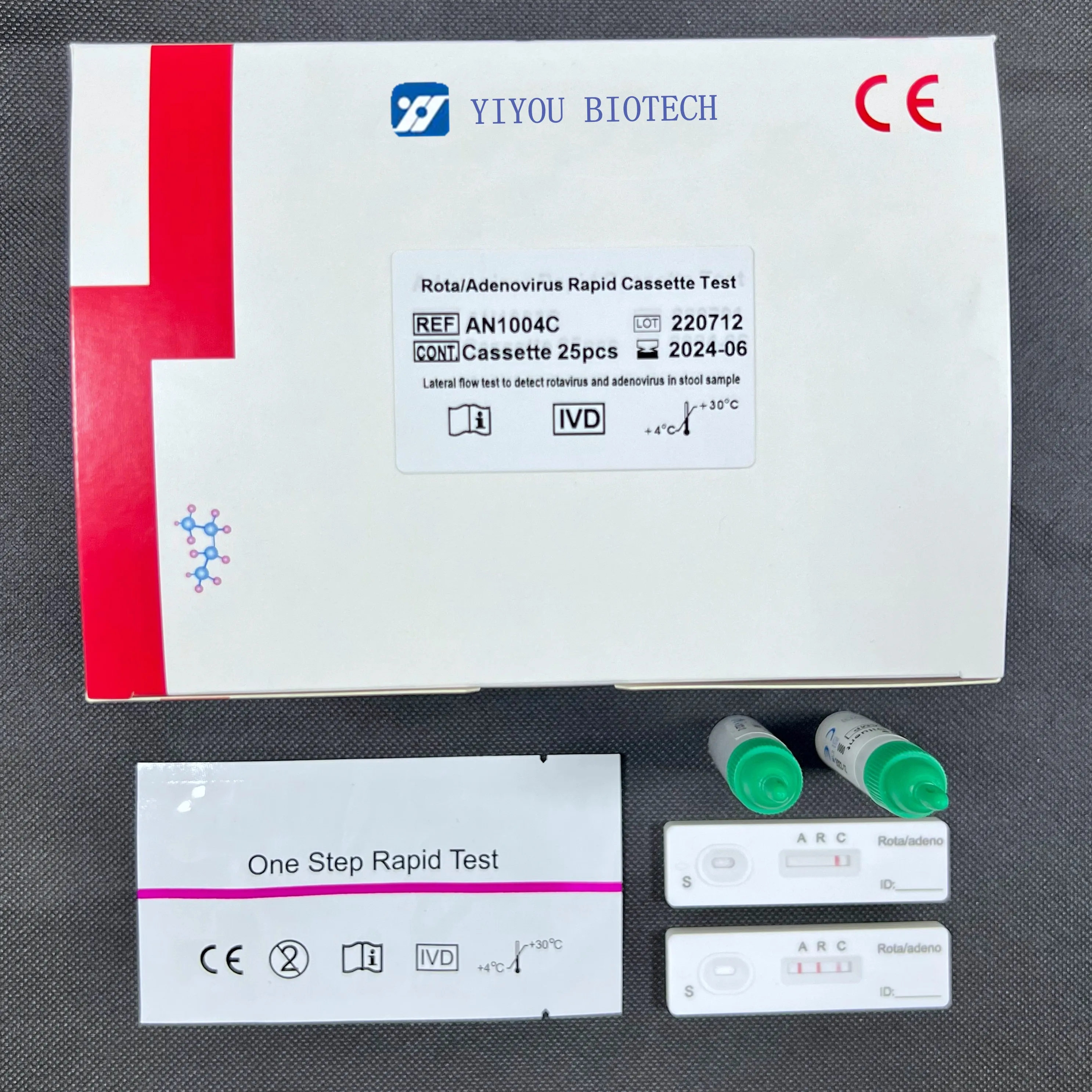 25 шт Высокоточный тест IVD для быстрого анализа кассеты Rota/adenoвирус