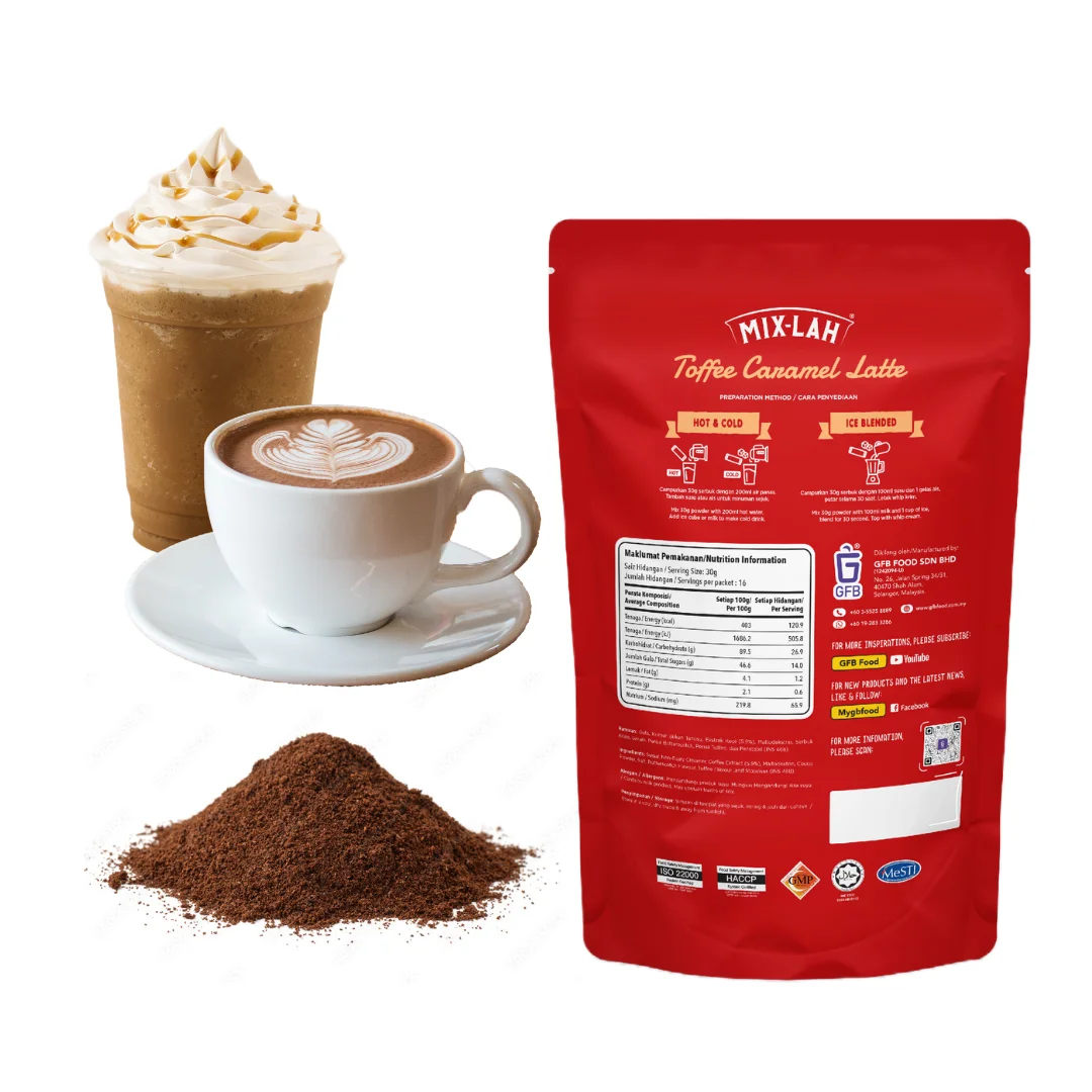 Instant Coffee Beverage Mix Toffee Caramel Coffee Mix Powder Halal Certified for Hot coffee 500gm