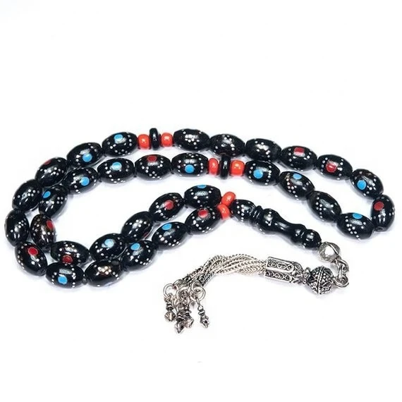 2024 зеленый цвет четки счетчик Tasbih tasbeeh камни стеклянные кисточки Ramadan Eid подарок Мусульманский Исламский Tasbeeh OEM
