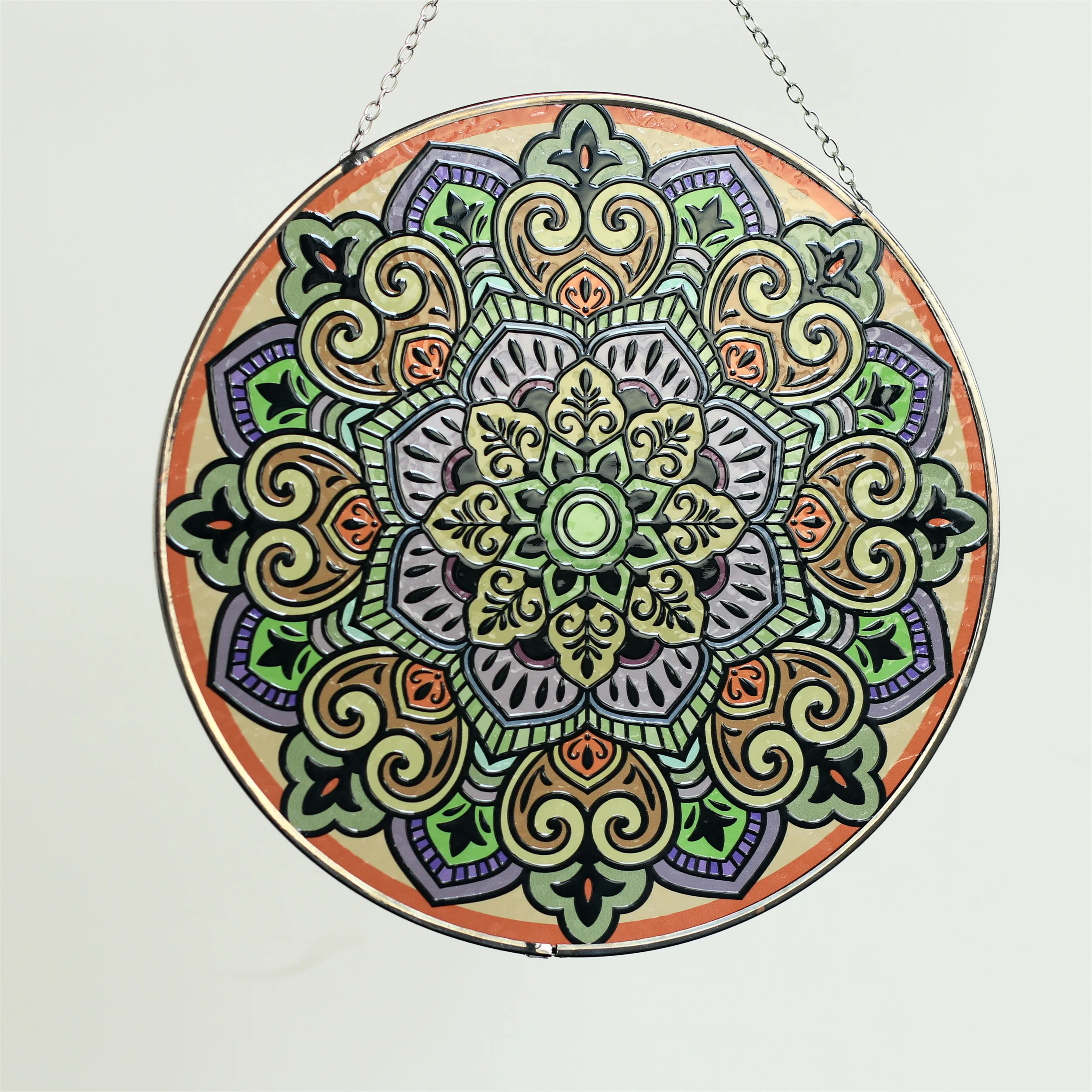 Vibrant Mandala Glass Sun Catcher - Perfect for Enhancing Natural Light in Your Home