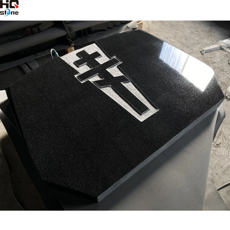 russia cemetery granite headstone for graves granite shanxi black tombstone orthodox cross headstone black granite  wholesale