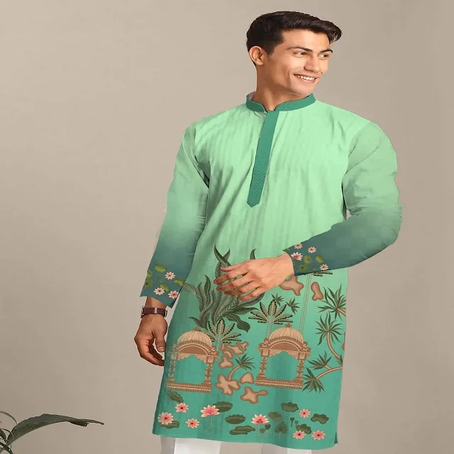 Indian Exporter Quality Modern Style High On Demand Rayon Silk Kurta With Digital Print Work Woman Fashion World Wide Exporter