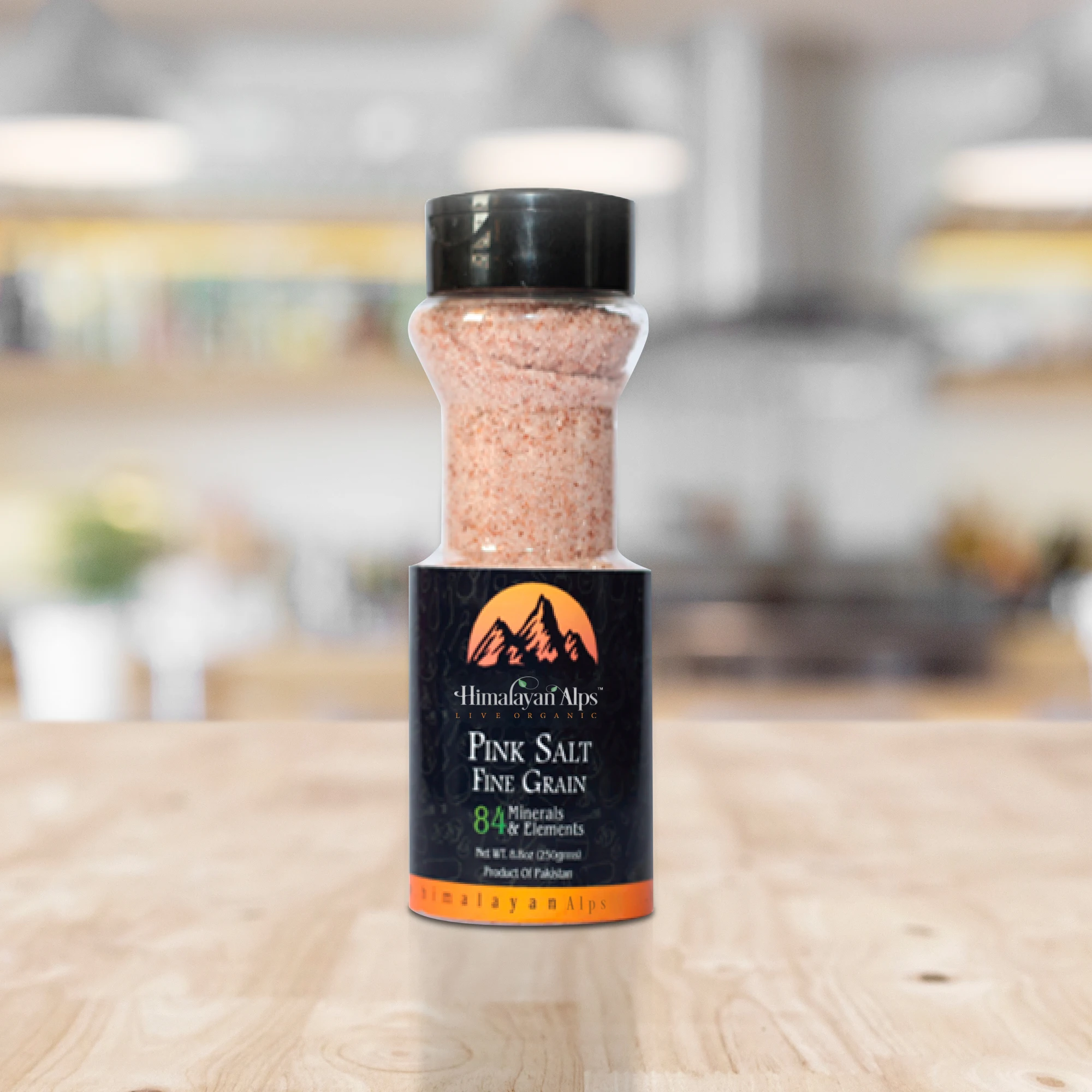 Himalayan Pink Salt Fine Grain (0.20 - 50 Mesh) In Cocoa Shaker 250gm Easy to use Seasoning Expert Taste