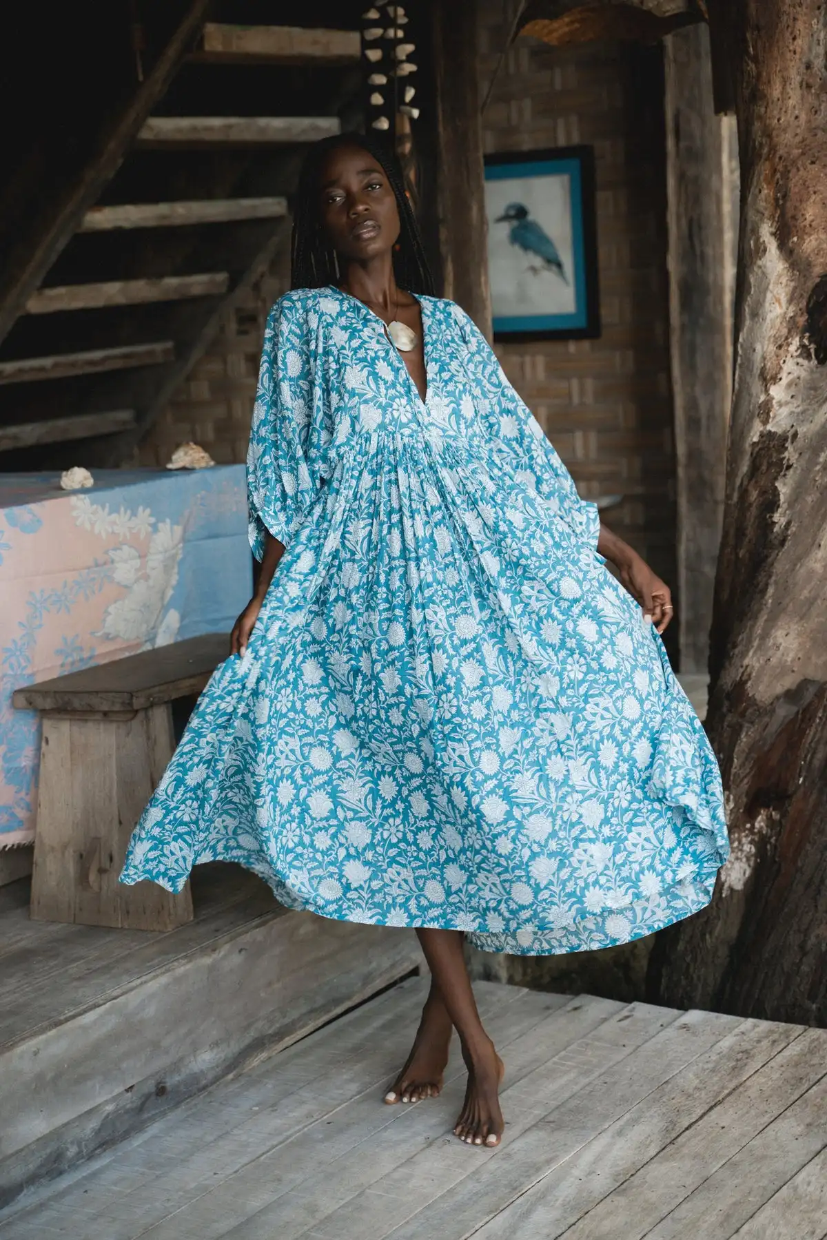 New Arrival High Quality Custom Ladies Elegant Print 100% Silk Women Casual Long Summer Floral Print Block Cotton Dress