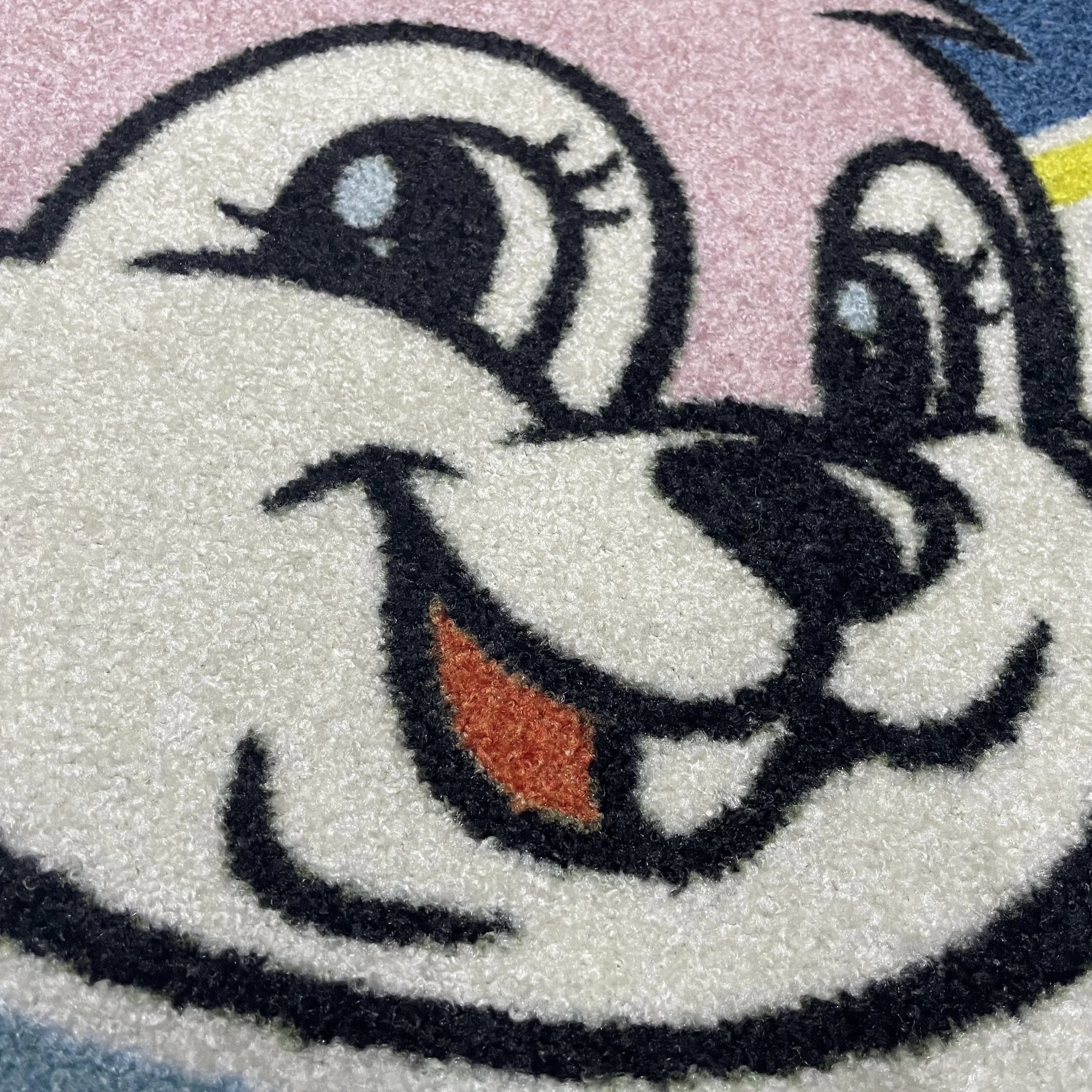 High Quality Die Cut Doormats Entrance Round Shaped Cartoon Floor Door Mat with Logo Rabbit