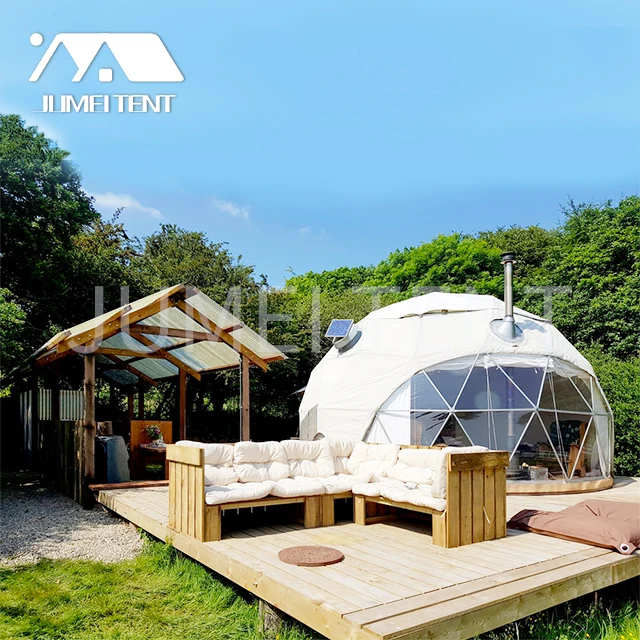 Hotel Resort and Garden Camping Tent with Bathroom Luxury Geodesic Glamping Dome  Tent