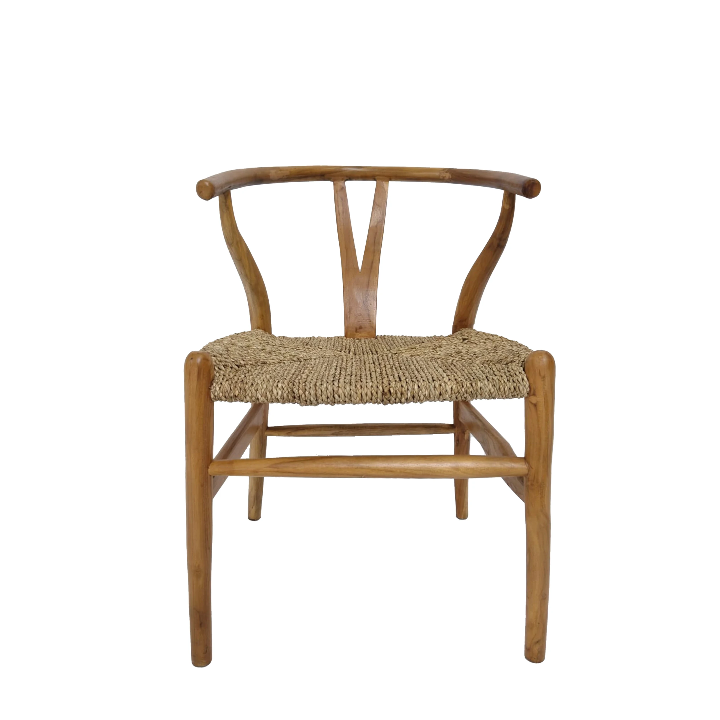 New Design Factory Price Wholesale Wooden Frame Dining Chair with Seagrass Weaving for Cafe Restaurant Dining Area Bistro