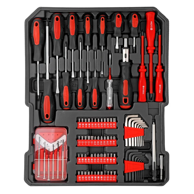 799pc Home DIY & Garage Mechanics Tool Kit Set Auto Sets in Professional Suitcase Box Cabinet Trolley Wheeled Case