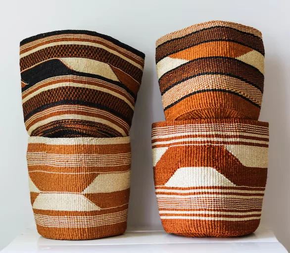 African Sisal Woven Baskets Succulent Planters and Toy Storage Baskets Home Decor Made from Plant Fiber