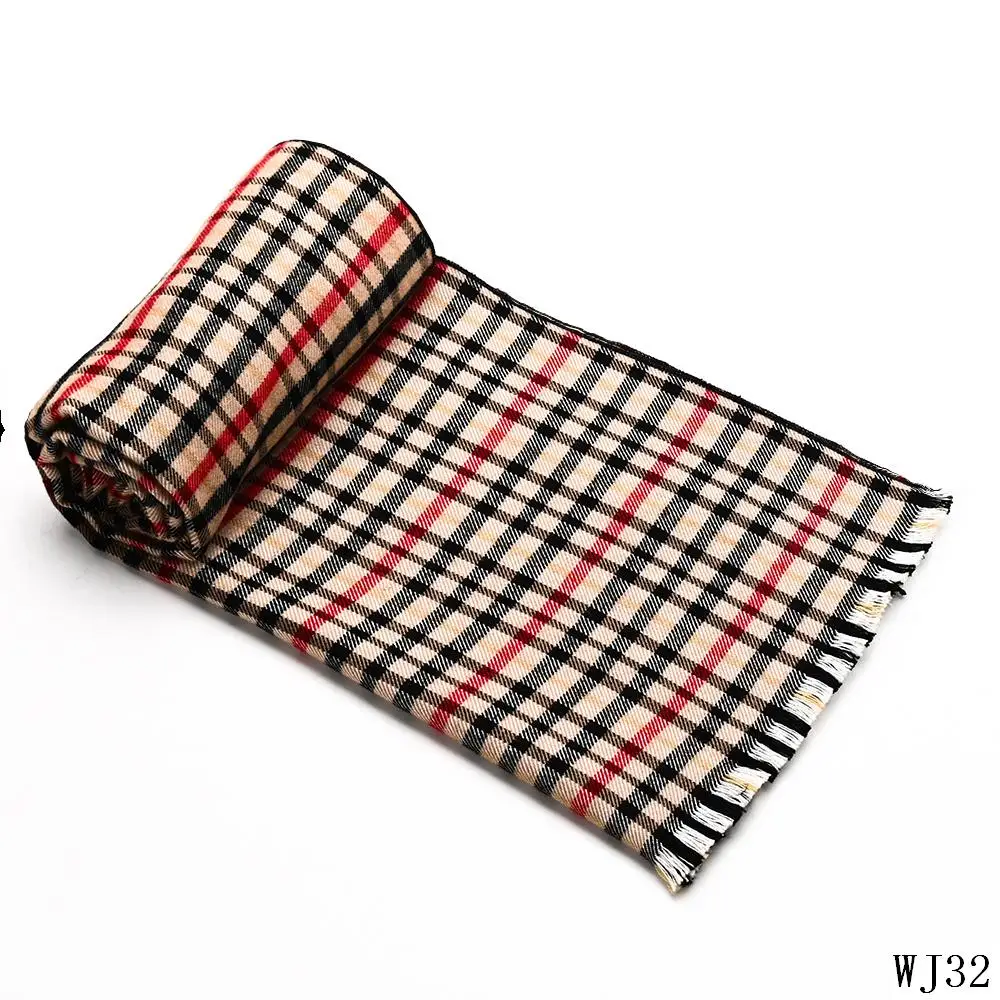 YiLi Fashion red color 100%  Viscose Scarves Cashmere Feel plaid Scarf with Tassel