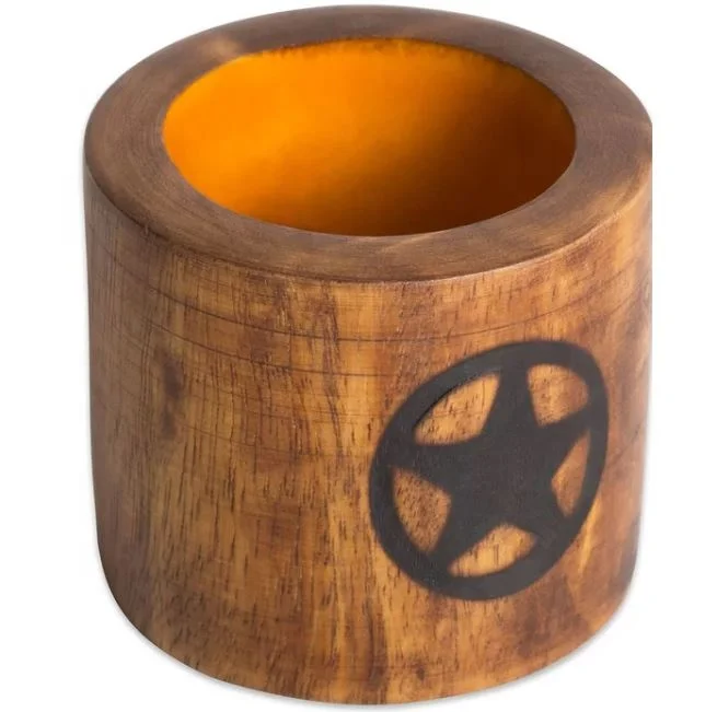 A Classic Style Set Of 6 Lone Star Print Mango Wood Napkin rings For Your Tables Cape And Home Dinning Decoration