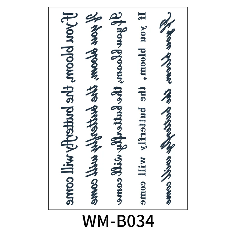Long Lasting Realistic Semi-permanent English Letters Temporary Tattoo
