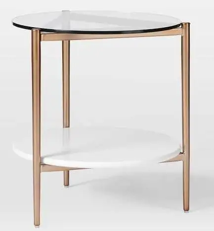 Smarts collection iron round coffee Tables with top marble table for Bedroom, Living Rooms