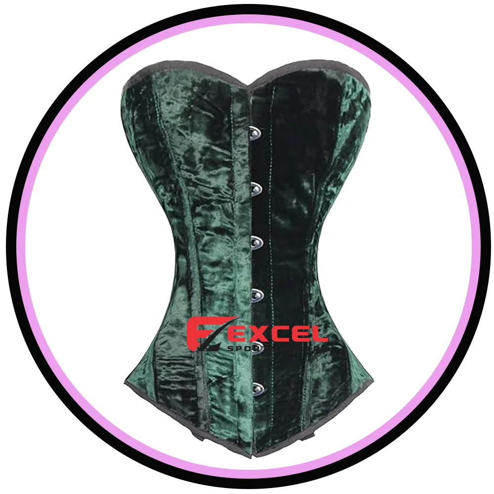 Manufacturer From Pakistan Genuine Velvet Corset Tight Shaper Over bust Genuine Steel Boned  Customized High Quality 2024 Corset