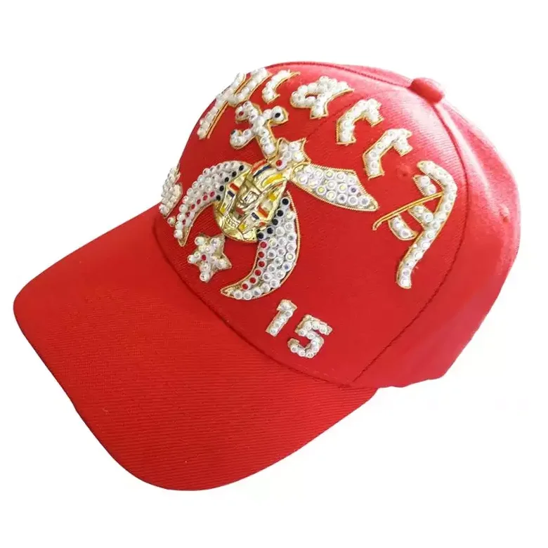Masonic hat Fez Shriners Regalia Fashion handmade jewelry two & one row embroidery cap Gift resin crystal crafts