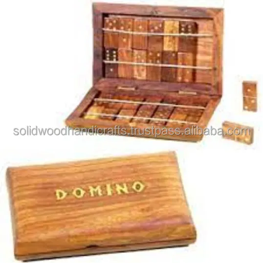 wooden Game Domino set indoor game with customized size logo design for promotional classic design regular & professional use