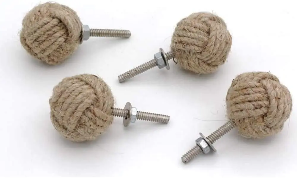 New Nautical Decor Drawer Knobs Pair of Jute Rope Shelves/Cabinet Drawer Pulls Knobs lot of 10