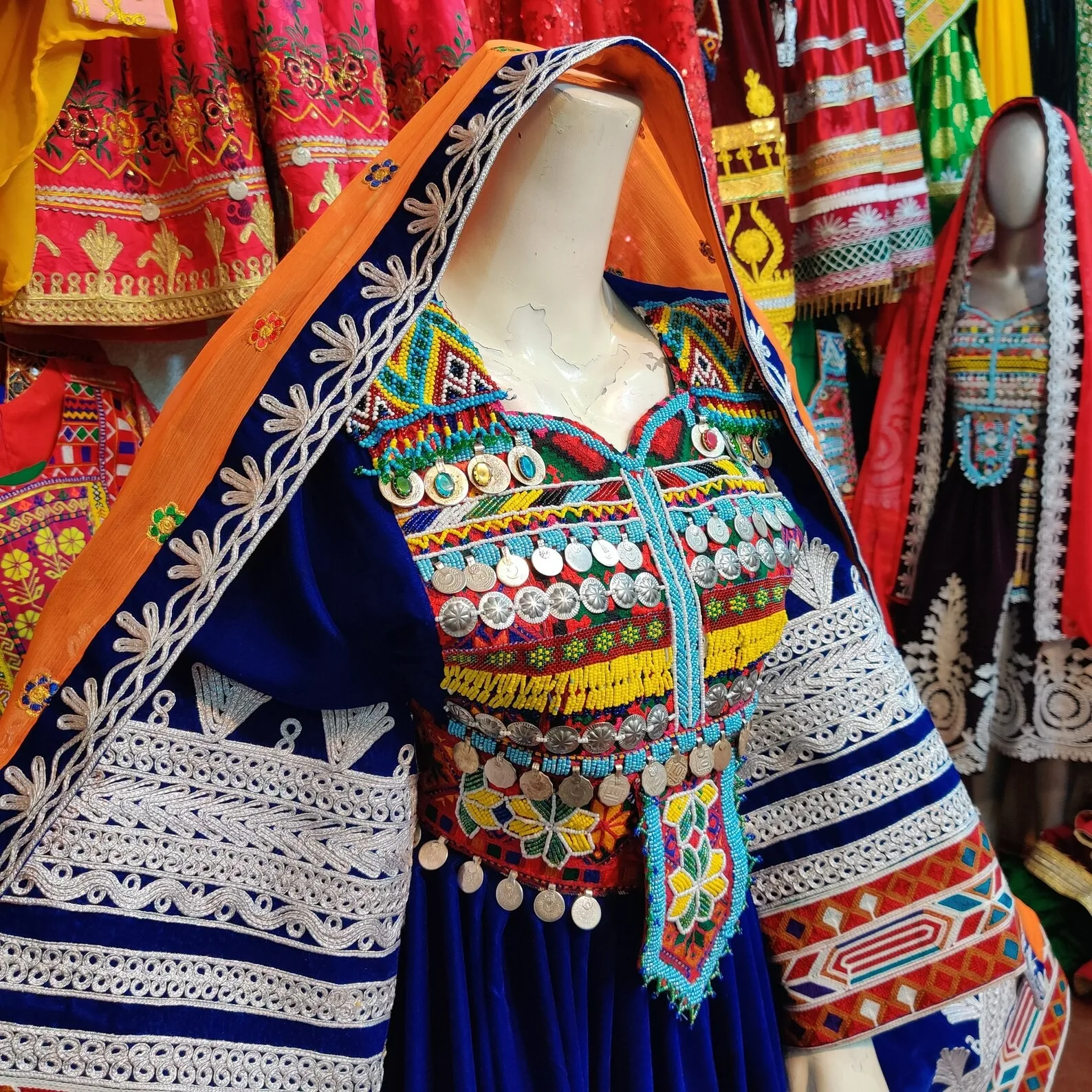 Tribal ethnic vintage kuchi dress, Afghan/Pakistan Kuchi party traditional multi color Dress Afghani traditional dress for women