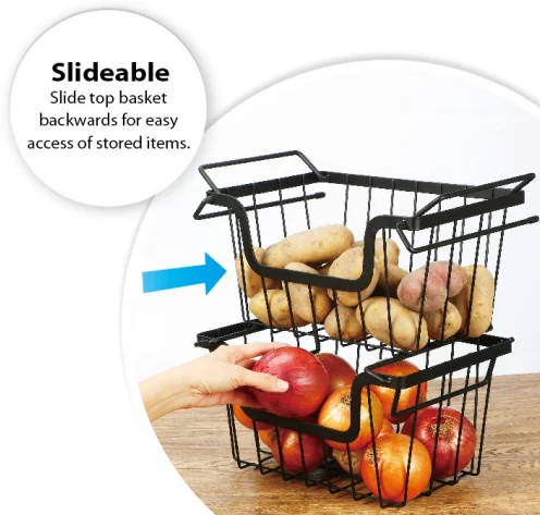 Medium Under Shelf Hanging Wire Basket Stair Basket Storage Baskets