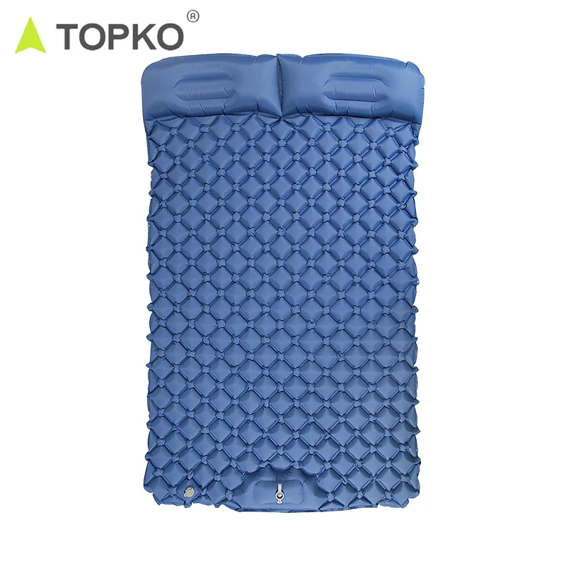 TOPKO High Quality Premium Mat Double Camping Mat for Hiking Camping Outdoor Accessories Inflating Cushion Double Sleeping Pad