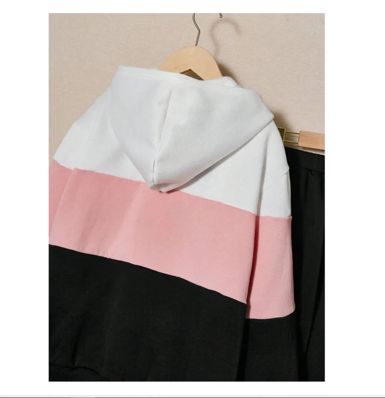 custom kids clothing sets wholesale printed plain black high quality  kids sweatsuit sets for boy