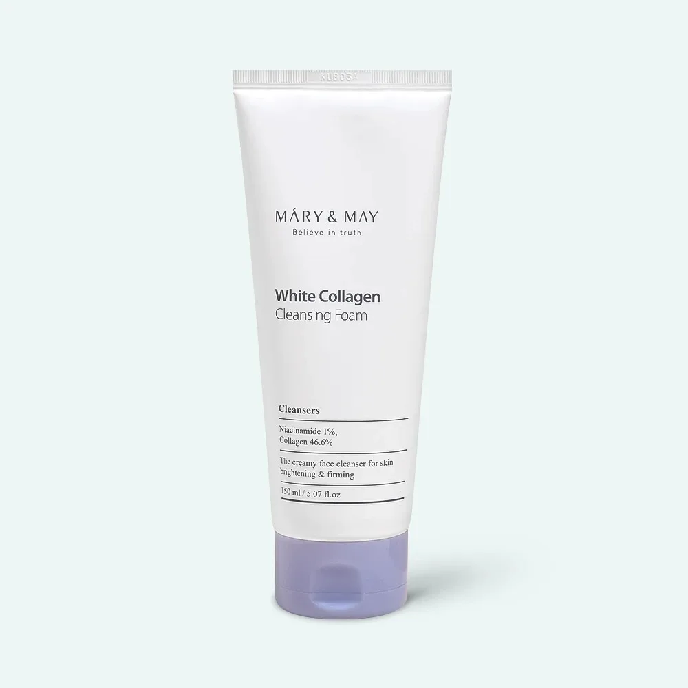 Mary&May Korean Cleansing Foam Facial Skin Care cosmetics Wholesale White Collagen Cleansing Foam 150ML