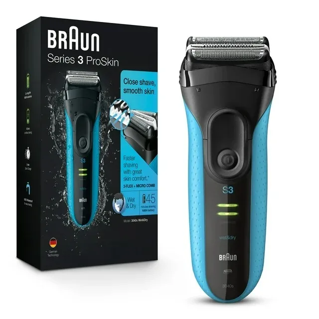 Аккумуляторная мужская электробритва Braun Series 3 3040s с прецизионным триммером