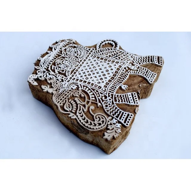 Elephant Indian block printing Textile Stamp Elephant Wooden Block Stamp Wooden Block  elephant Hand Carved printing stamp