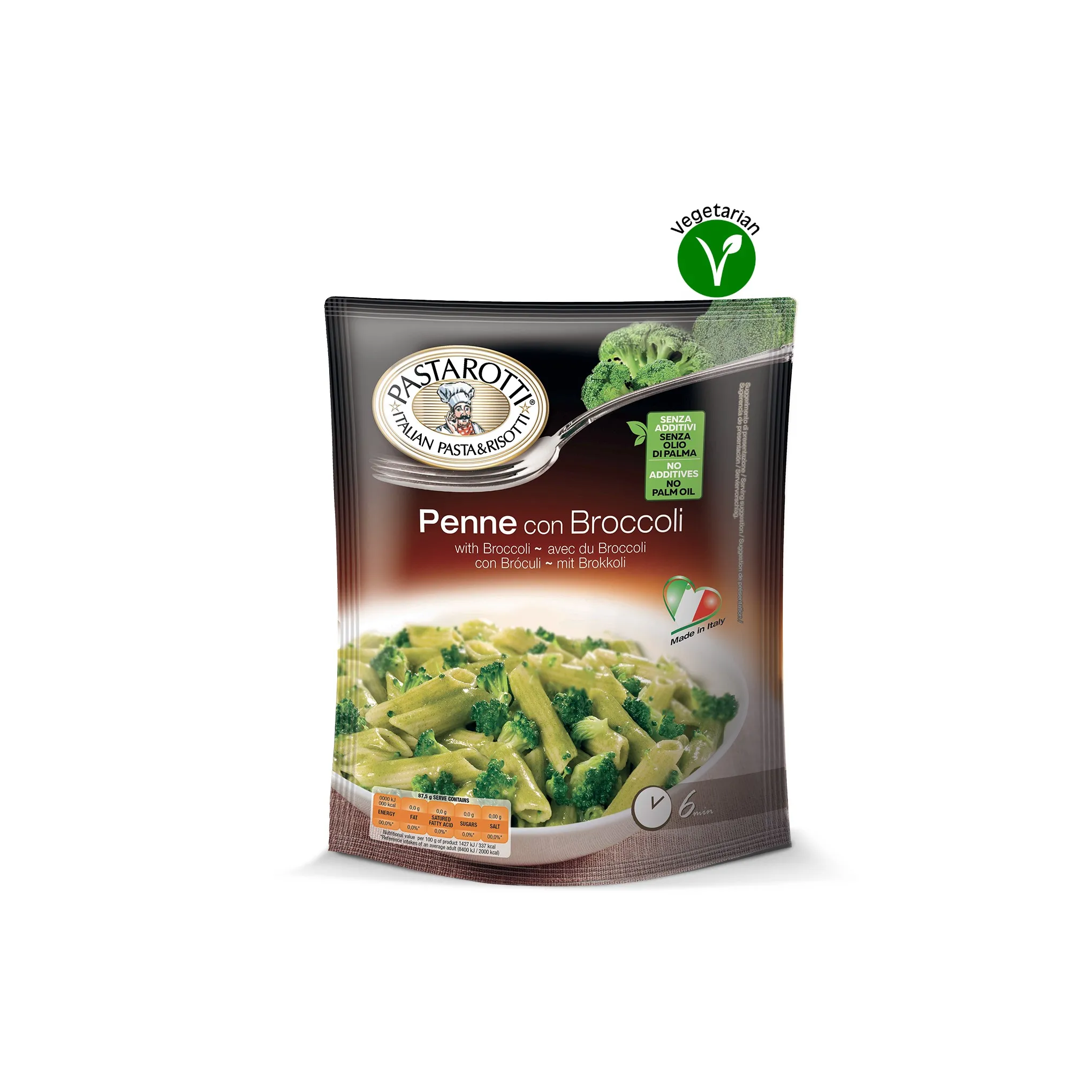 High Quality Premium Italian Quality Gourmet Penne Broccoli and Cheese 175g Ready to eat in 6 minutes Made in Italy