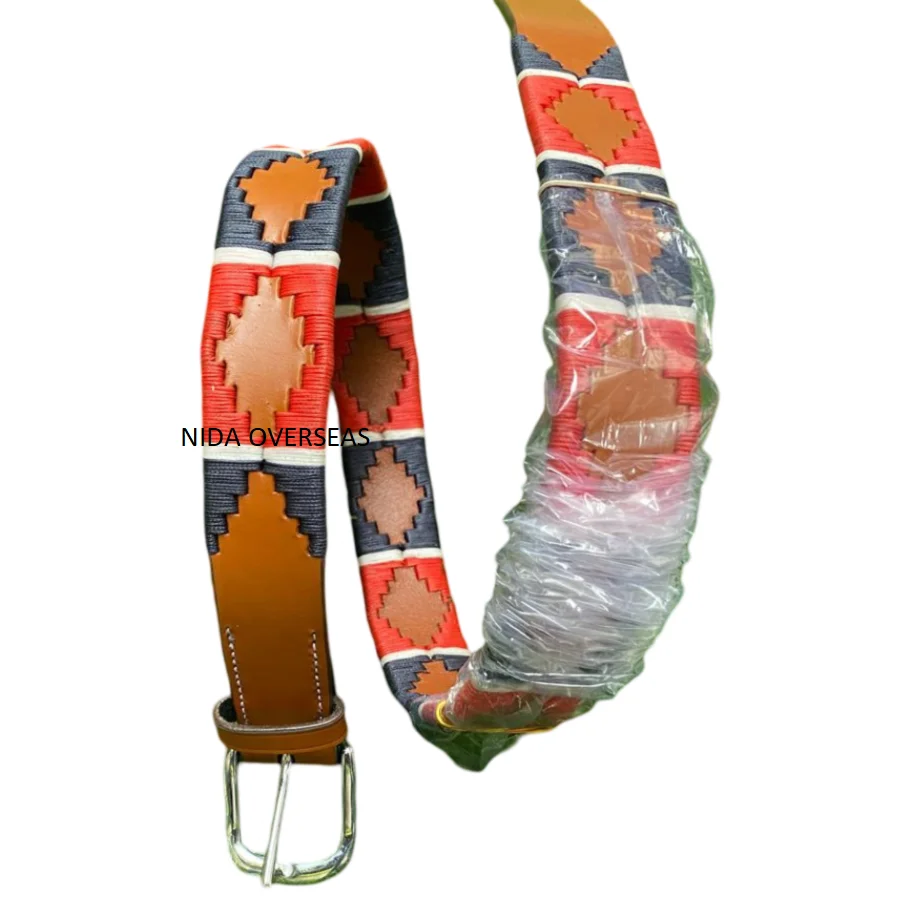 Premium Quality Vegetable Drum Dyed (D.D) Leather Argentinian Hand Made Polo Rider Belt Gaucho Belt With Brass Buckle mens belt