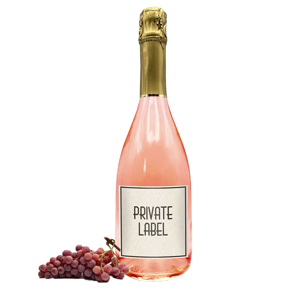 Sparkling Alcohol free Rose with personalized label for restaurant hotel corporate gadget idea for Christmas gifts merchandising