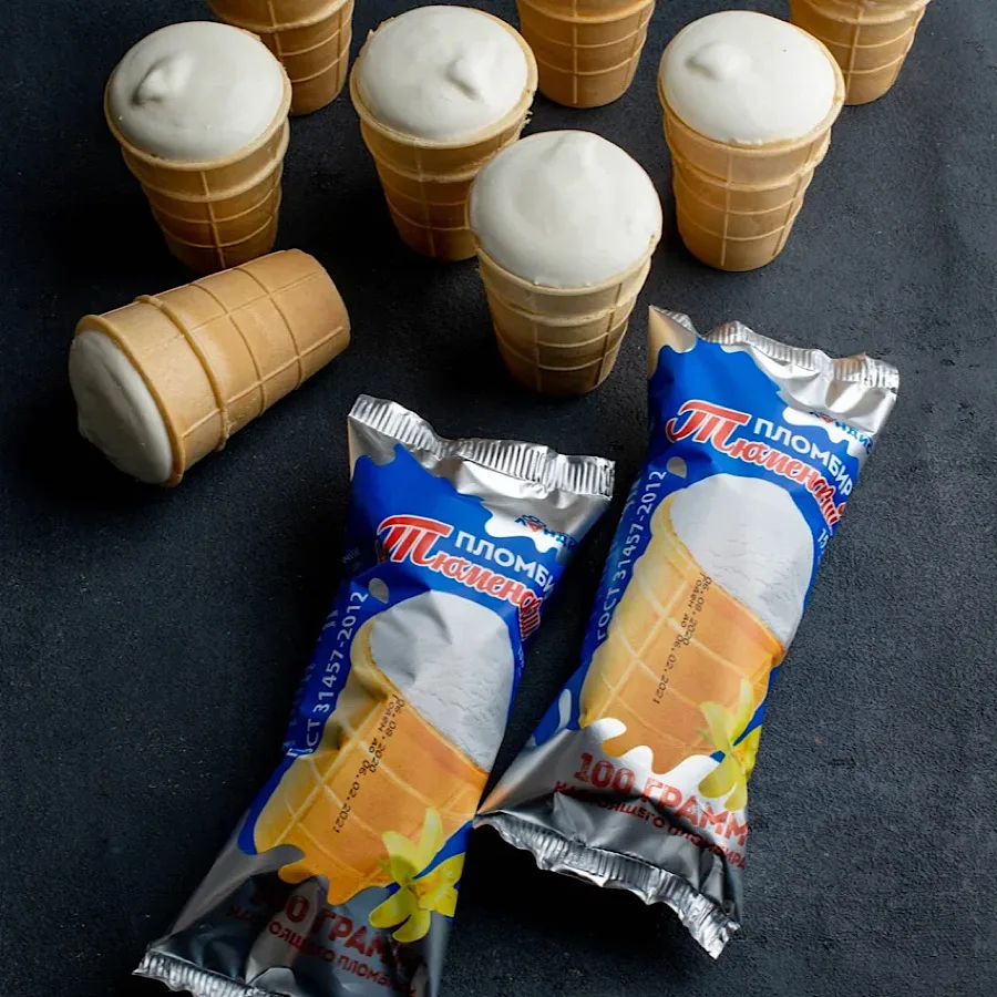 15% Vanilla Filling Waffle Cup Ice Cream From Natural Milk Chocolate Tasty Product Dessert Ice Cream