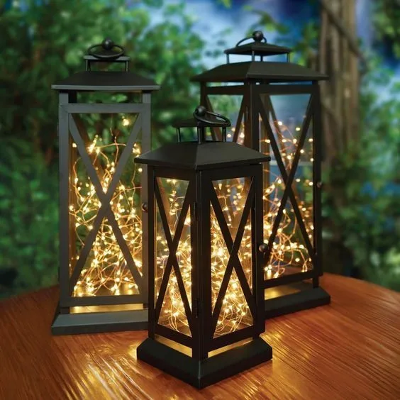 Brooks Cross Bar Steel & Glass Lanterns Hanging Outdoors Indoors Wind Lantern Light Holder Eid Mubarak Lamp Ornaments Decoration