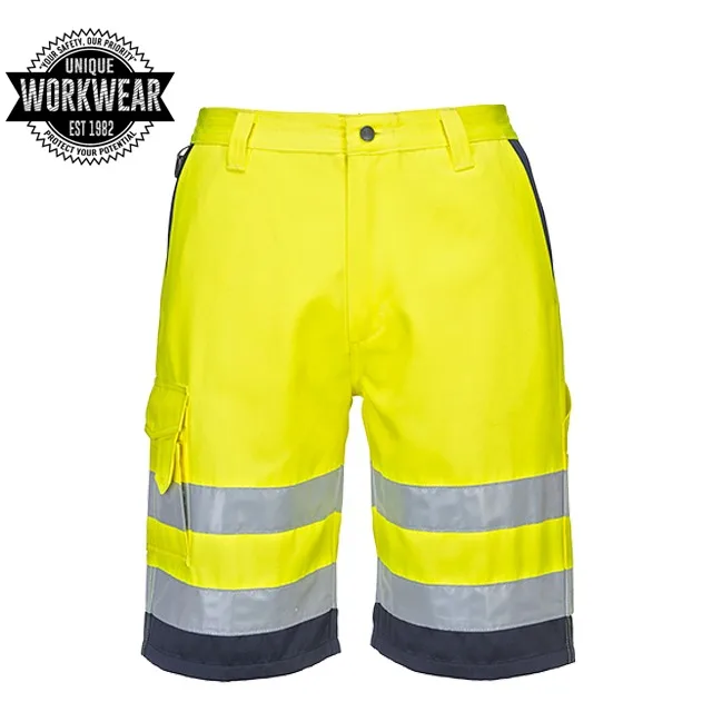 Wholesale Men Work Wear High Visibility Construction Roadway Workwear Safety Reflective Shorts For Men