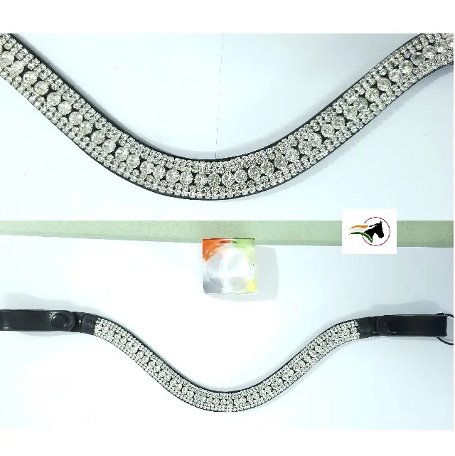 Прозрачная цветная кристаллическая лошадиная повязка с защелкиваемой кнопкой на петле для товаров английских скачек из Индии.