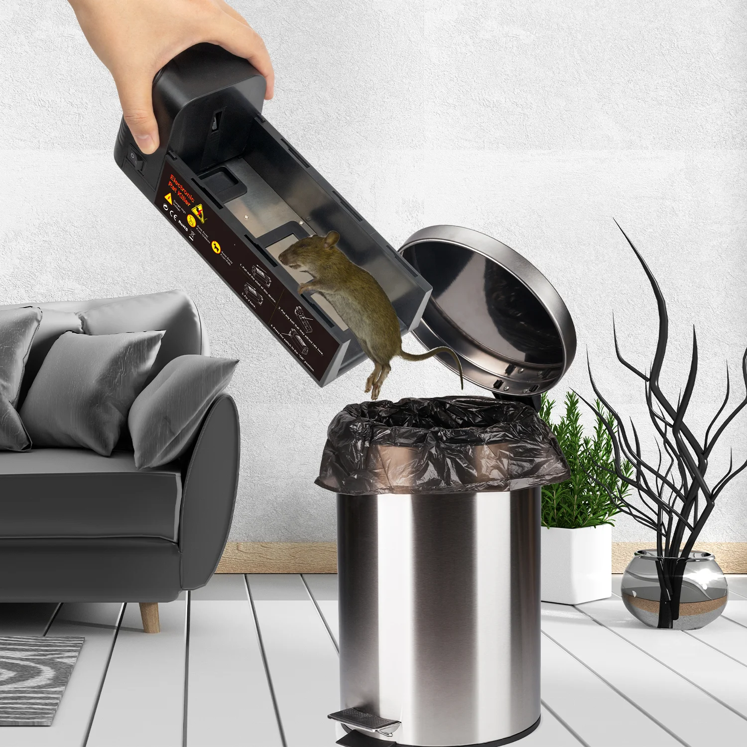 Advanced Home Use No-Touch Humane Mouse Trap  Controller Powerful Voltage Rodent Catcher Efficient Rattrap Mouse Killer