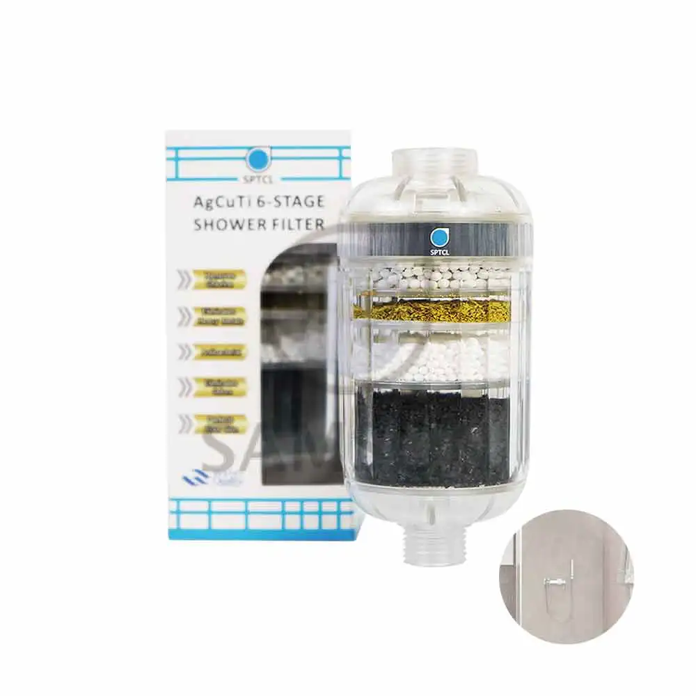 high quality product 6-stage pure shower water filter for shower head