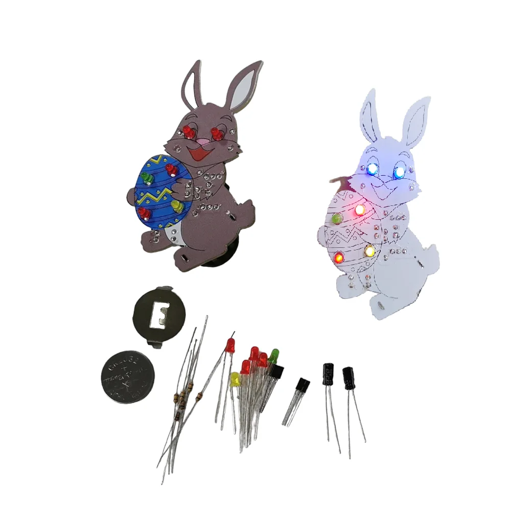 DIY electronics soldering fanny easter rabbit LED flashing electronics  kit training soldering kit