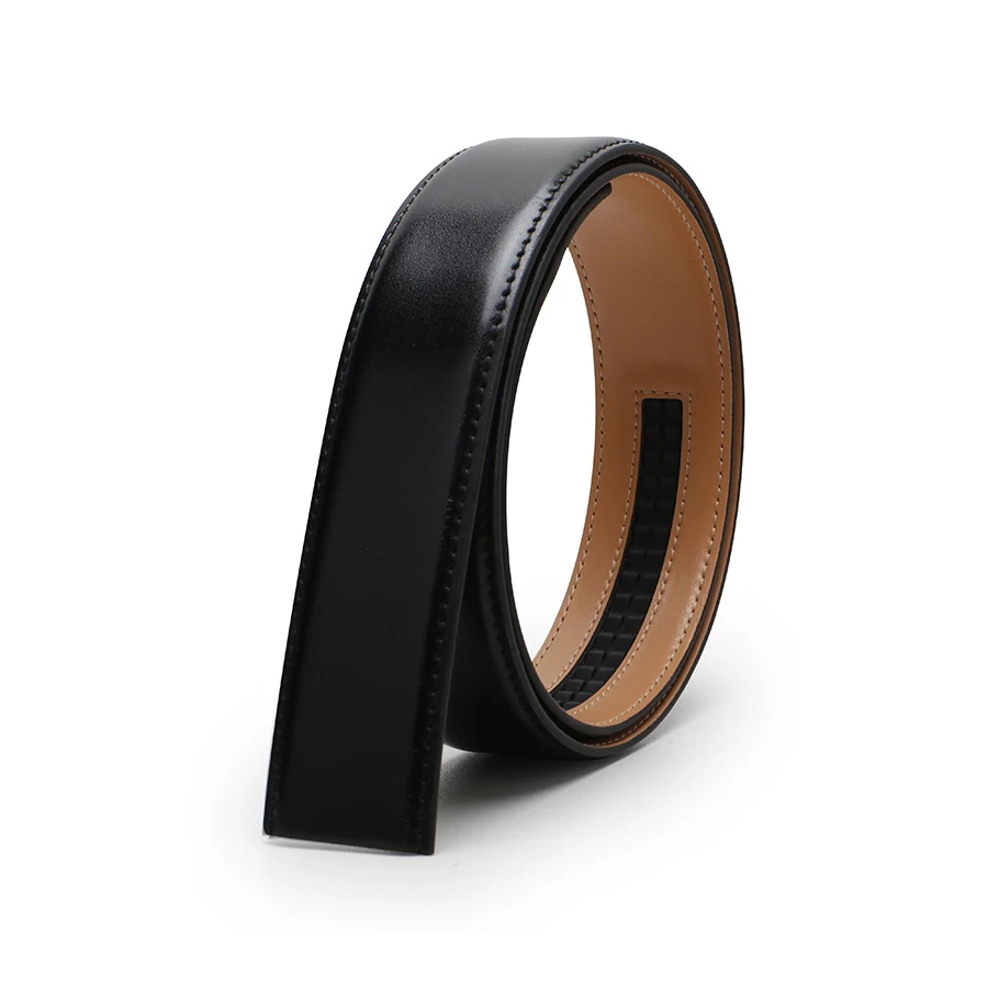 Mens Genuine Leather Without Buckle Belt Customizable Genuine Leather Mens Belt Suitable for Casual Business Pants