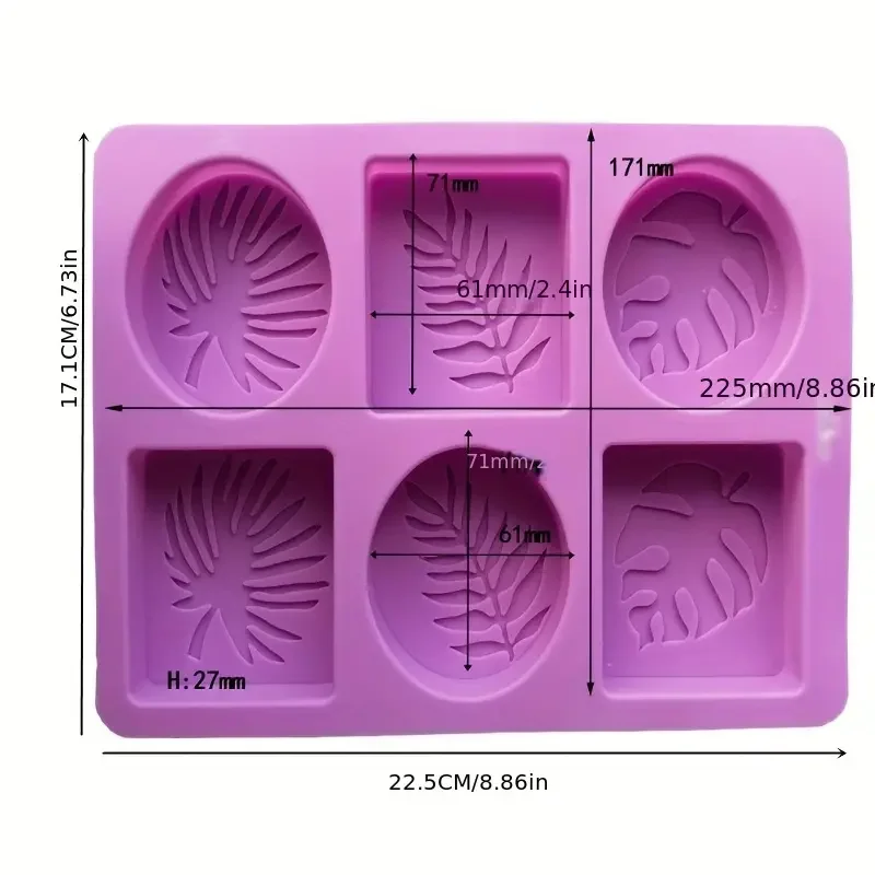 Silicone Soap Making Molds Square Carnation and Leaf Pattern Soap Molds for Handmade Soaps