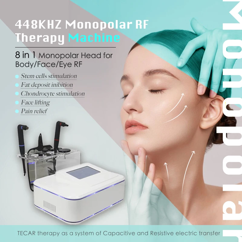 2 handles 448khz monopolar radio frequency deep penetration CET RET muscle souring repair anti-aging machine