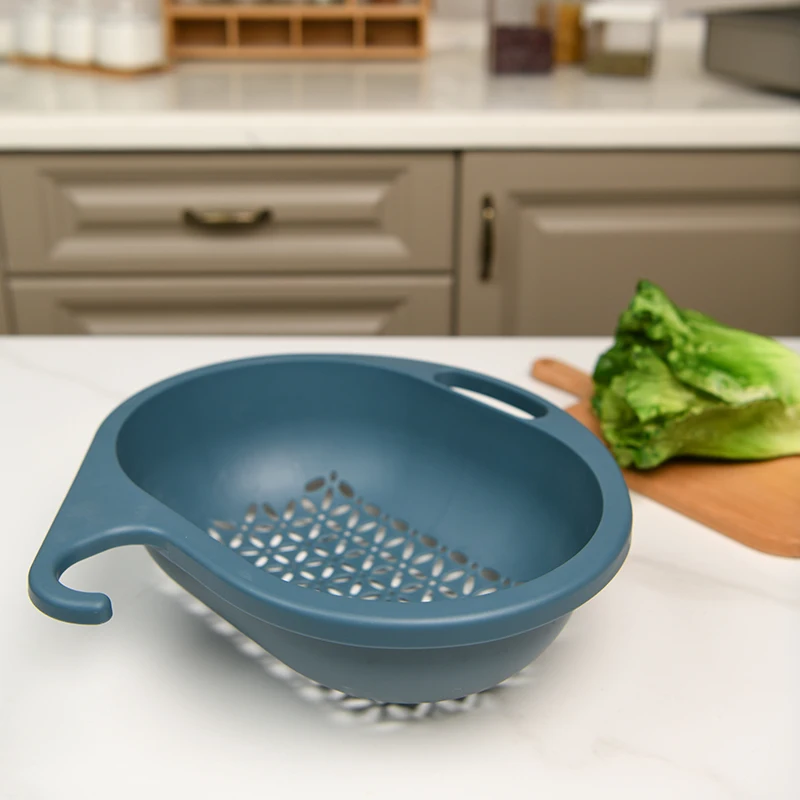 Hot sale large capacity drain basket plastic vegetable storage basket kitchen storage