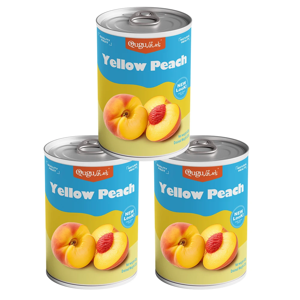 Wholesale Line Price Best Brands Fruit Slices Canned Halves Yellow Peach Preserved Fruit with 3 Years Shelf Life