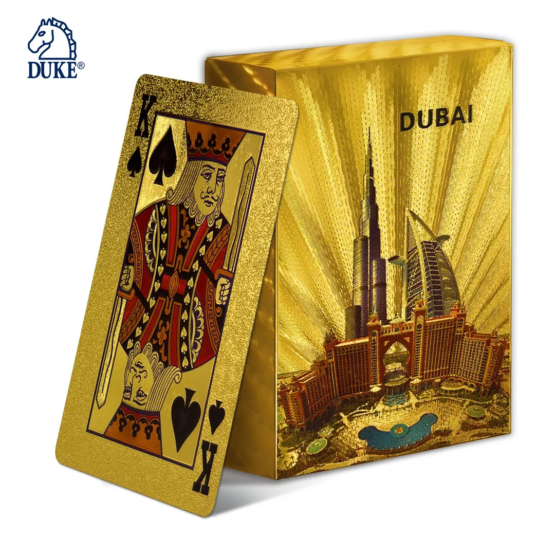 Khalifa Deck of Cards Gold Custom Plastic Playing Cards with Box Duke Special Plastic Poker Cards Normal DKBL018ED