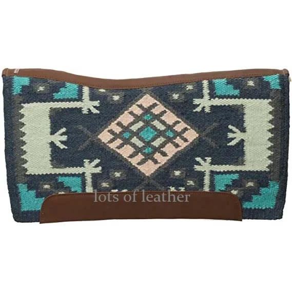 EQUESTRIAN HORSE SHOW RIDING COWBOY RANCH WESTERN NEW ZEALAND WOOL SADDLE PAD WITH LEATHER PATCH ODM & OEM COLOR & DESIGN