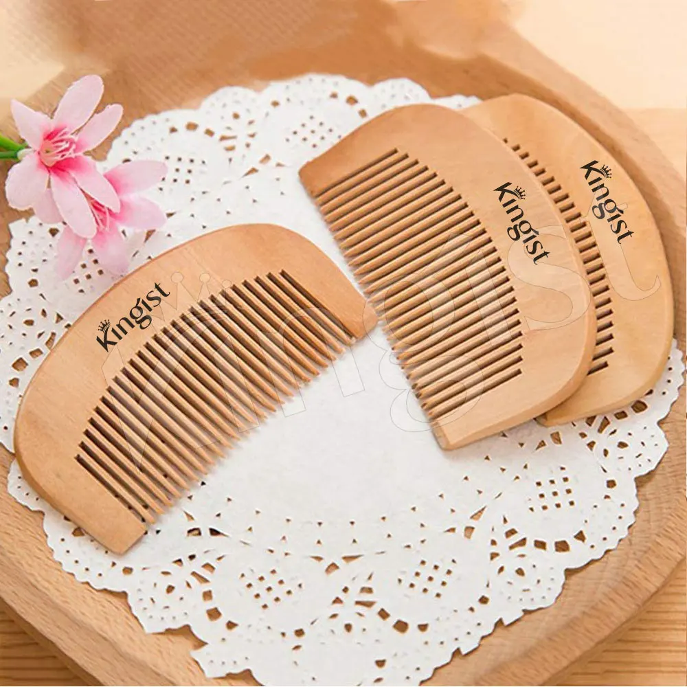 Custom Mens Beard Pocket Comb Beard Grooming Kit Wood Wide & Fine Tooth Beard Comb Kit Wholesale Private Label