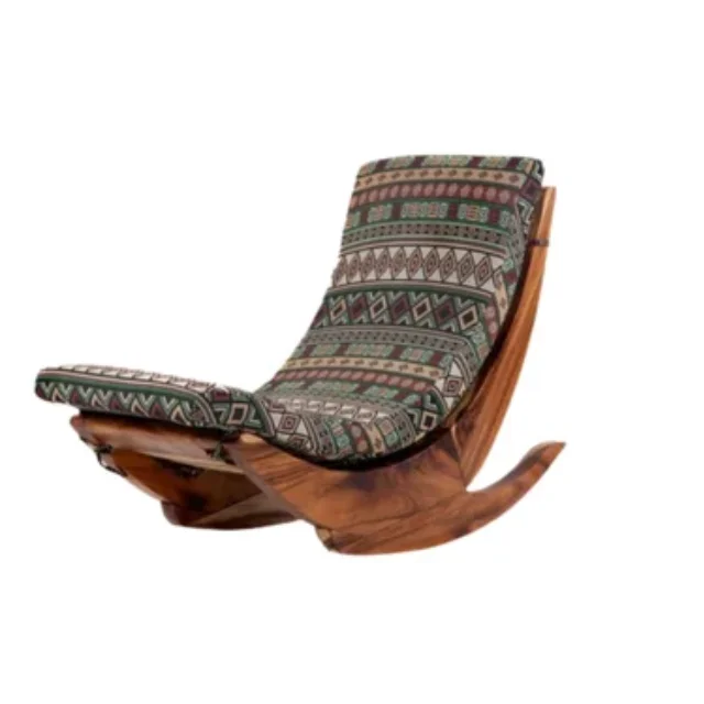 Best selling solid wooden comfortable rocking chair home furniture direct factory from Indonesia at affordable price