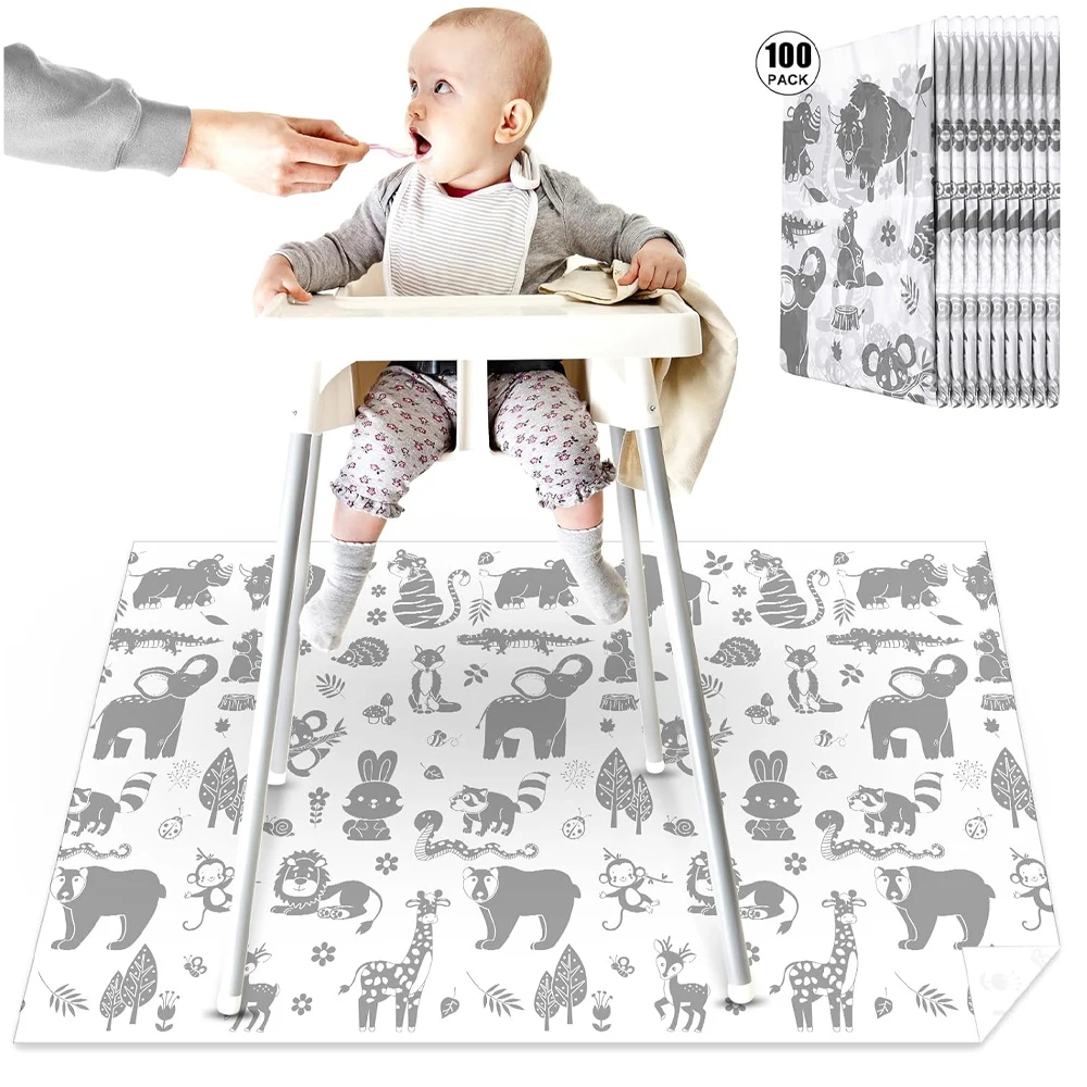 Baby Splat Mat for Under High Chair Waterproof Reusable Cloth for Eating Mess Arts Crafts and Playtime Floor Protection Mat